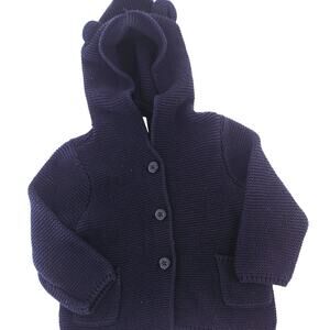 6-12M Baby Gap knit navy hooded sweater